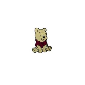 Disney Inspired Winnie the Pooh Enamel Lapel Pin Sitting Bear Classic Cartoon